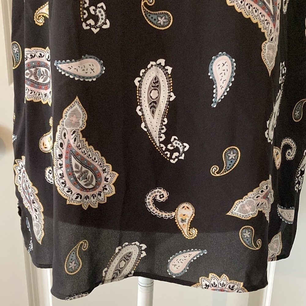 LOFT Outlet large petite blouse sleeveless paisley brown - Picture 6 of 10